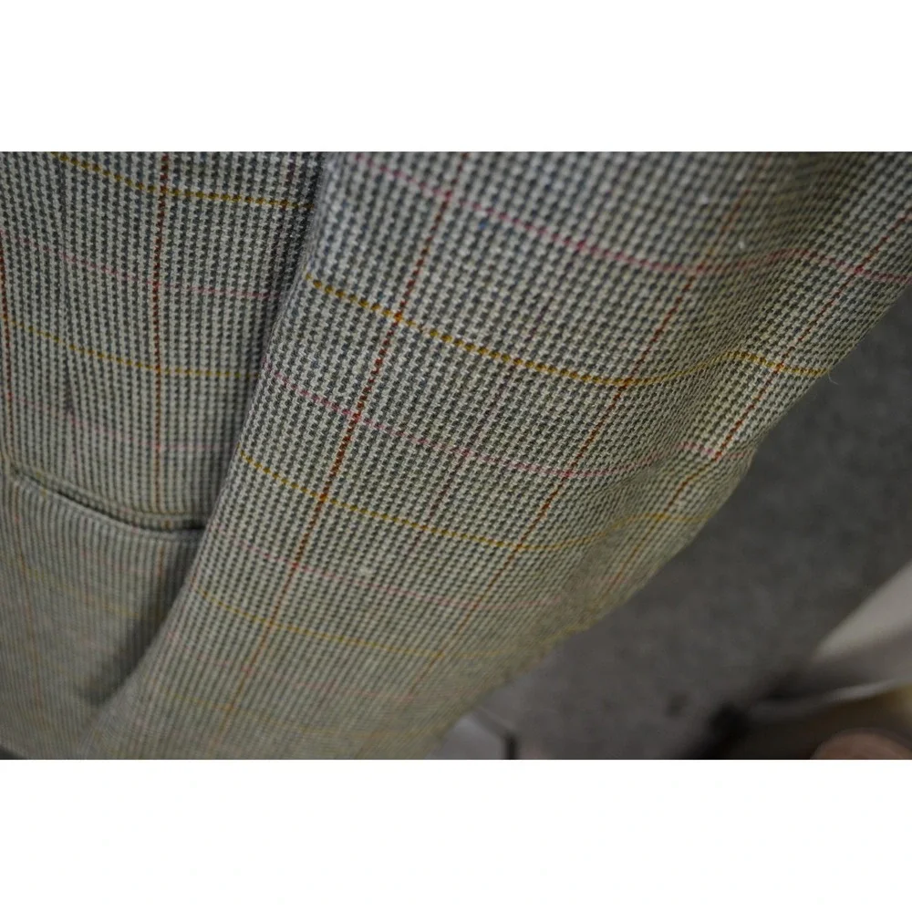 VTG Polo Ralph Lauren Blazer Mens 41L Gray Windowpane Check Made USA Sport‎ Coat